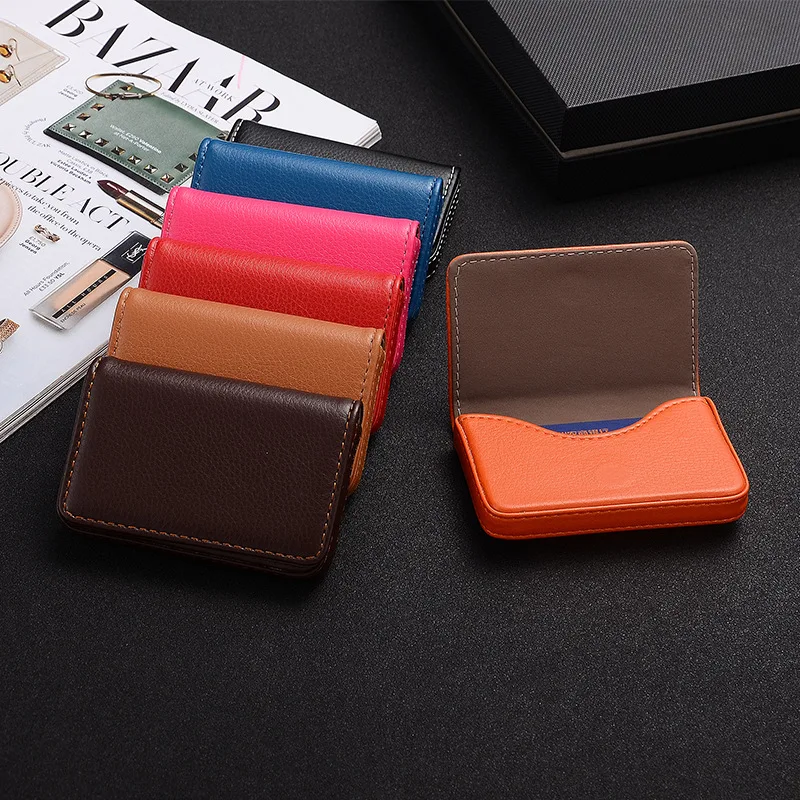Card Top Loader - Porte-cartes de visite en cuir PU