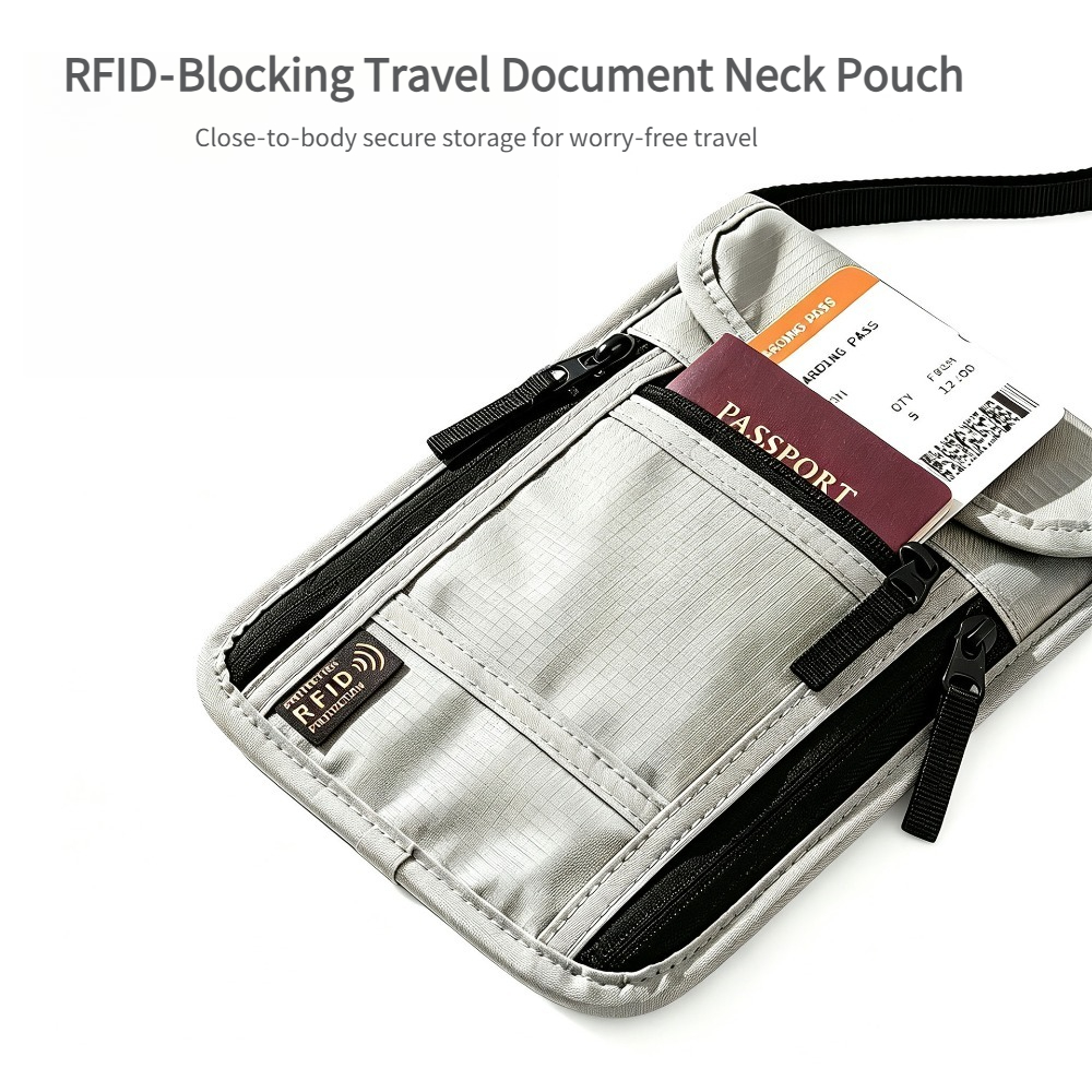 Card Top Loader - Portefeuille de voyage pour le cou,